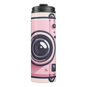 Garrafa Térmica Tiro Fotográfico Cor-de-Rosa Tendência Câmera Foto