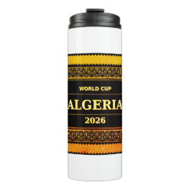 Garrafa Térmica TITLE: Algeria Football Fan 2026 Black Gold Luxury