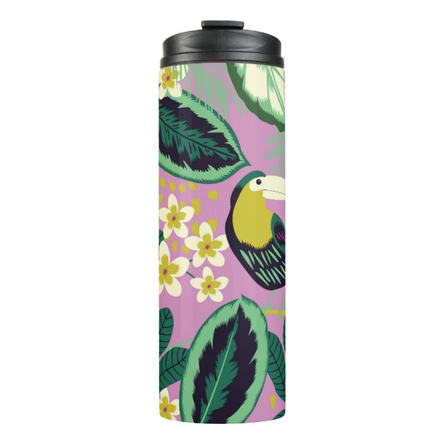 Garrafa Térmica Tocantes Tropicais: Padrão de Flor (Frente)