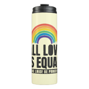Garrafa Térmica Todo Amor é Orgulho Igual LGBT Direitos Iguais Arc