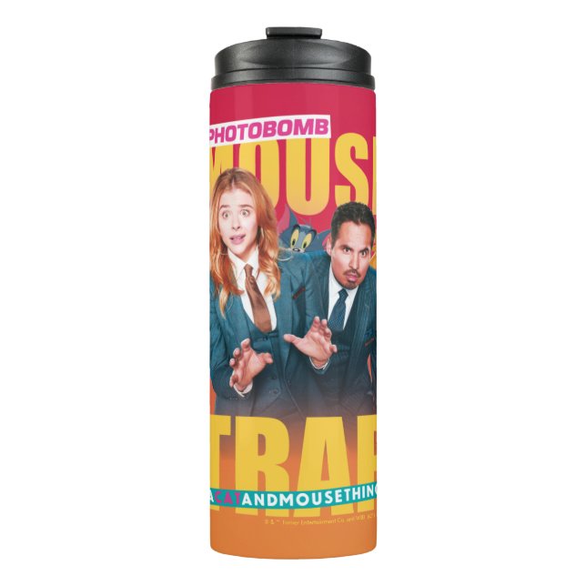 Garrafa Térmica Tom & Jerry com Kayla e Terrance - Armadilha de Mo (Frente)