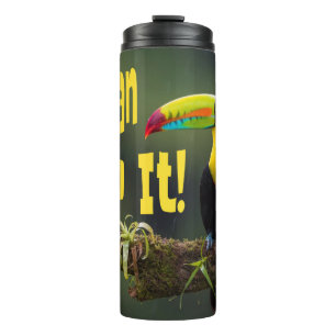 Garrafa Térmica Toucan Faça Isso! Pun Motivacional Colorido