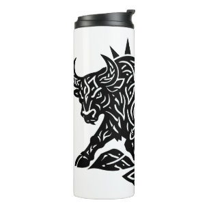 Garrafa Térmica Touro Sigilo do Touro — Tatuagem Zodiacal Terrestr