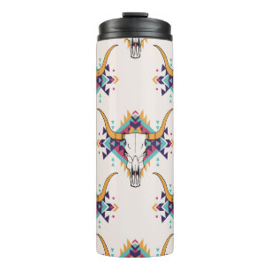 Garrafa Térmica Touro Tribal Caveira: Boho Sem Semente