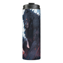 Garrafa Térmica Trabalho de arte Tumbler estilo Anime do Lobisomem