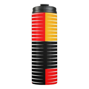 Garrafa Térmica Trabalho de arte vermelho, preto e amarelo