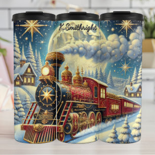 Garrafa Térmica Trem de Natal Vermelho Regal Jornada ao Luar