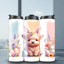 Trendy Brushaft Páscoa Highland Cow Tumbler