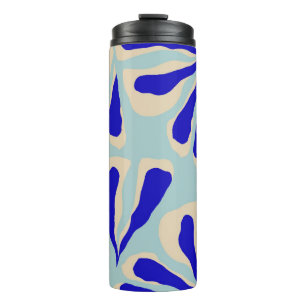 Garrafa Térmica Trendy contemporânea padrão floral sem costura.