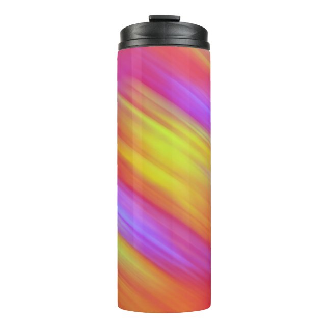 Garrafa Térmica Trendy Neon Bright Red Pink Abstrato (Frente)