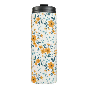 Garrafa Térmica Trendy, padrão floral de vintage. Sem fim de