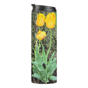 Garrafa Térmica Três Tulipas Amarelas /