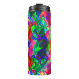 Garrafa Térmica Triângulos curvos coloridos ou ondulações colorida