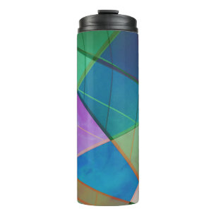 Garrafa Térmica Triângulos modernos e coloridos, formas trapezoid