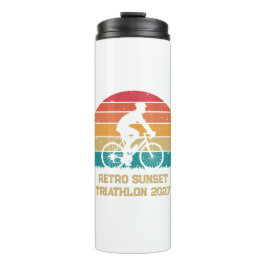 Garrafa Térmica Triatlo de Ciclismo Personalizado Pôr do Sol Retro