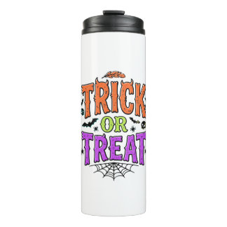 Garrafa Térmica Trick Halloween Tratamento Engraçado Teia de Aranh