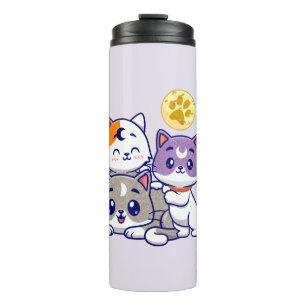 Garrafa Térmica Trio Adorável - Três Gatos Gelados