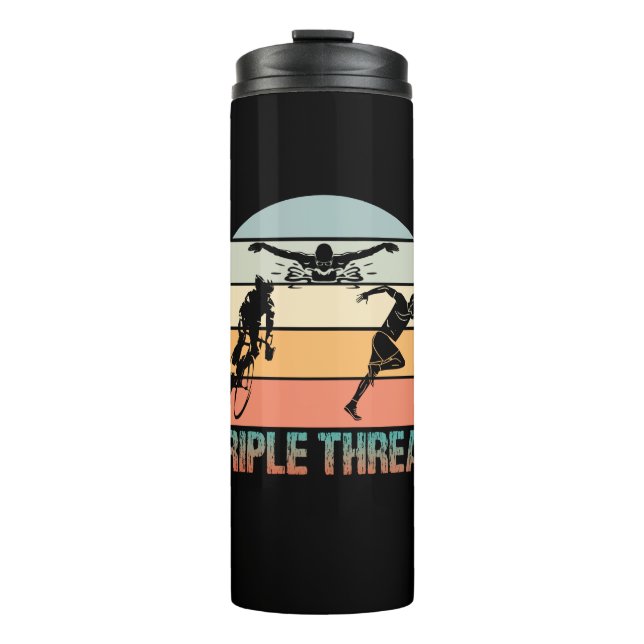 Garrafa Térmica Tripla ameaça - Triathlon Sunset (Frente)