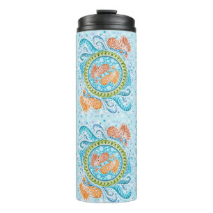 Garrafa Térmica Tropical Koi Mandala   Arte Zen do Oceano Vibrante