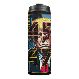 Garrafa Térmica Trump 45 47 Retrato de arte Pop
