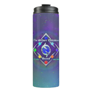 Garrafa Térmica TSDS: Da vida e do amor Logotipo Azul e Verde