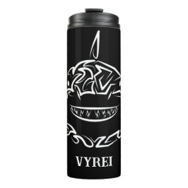 Garrafa Térmica Tubarão-branco-Excelente-tribal preto e branco