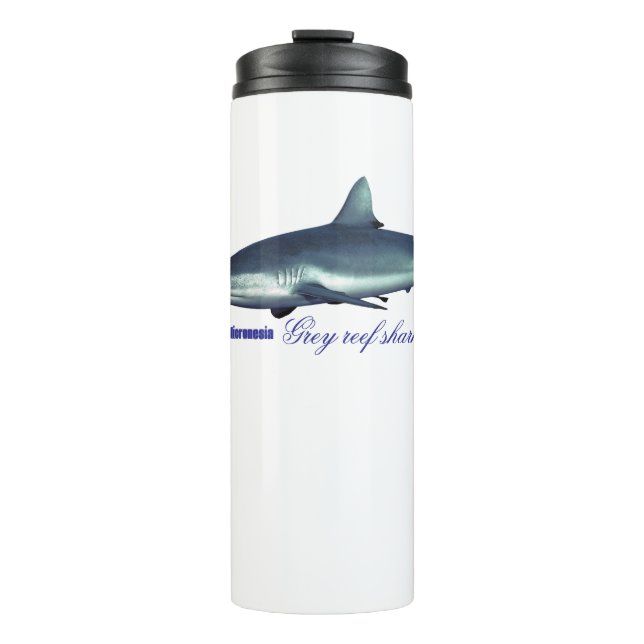 Garrafa Térmica Tubarão-de-carne-Cinza legal (Frente)