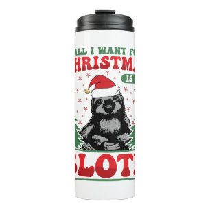 Garrafa Térmica Tudo o que Eu Quero para o Natal é uma Preguiça