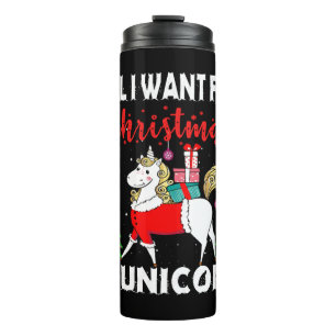 Garrafa Térmica Tudo O Que Eu Quero Para O Natal É Unicórnio