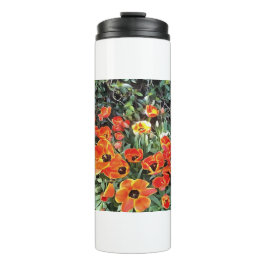 Garrafa Térmica Tulipas no Fogo Floral Artístico Flor v2