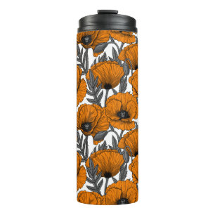 Garrafa Térmica Tumblador térmico de papoila-laranja