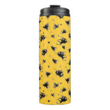 Tumbler - Caneca de viagem de abelha-branca para a