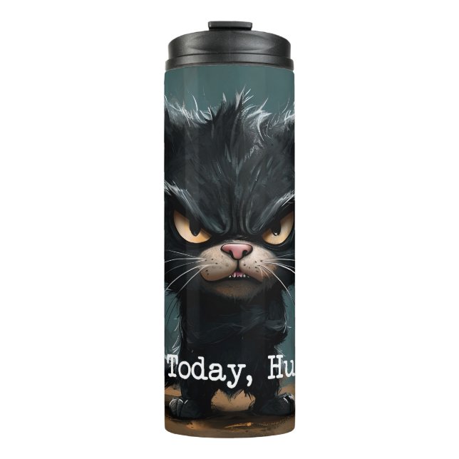 Garrafa Térmica Tumbler com design de gato engraçado (Frente)