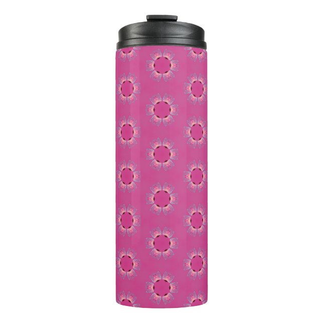 Garrafa Térmica Tumbler com Design de Padrão de Pirita Rosa (Frente)