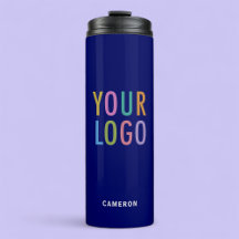 Tumbler com isolamento azul de 12 oz com logotipo 