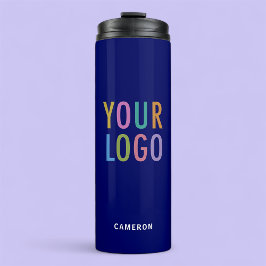 Garrafa Térmica Tumbler com isolamento azul de 12 oz com logotipo 