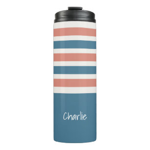 Garrafa Térmica Tumbler com monograma personalizado em padrão de l