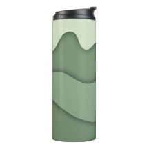 Tumbler com Padrão de Onda Abstrata em Verde Salvi