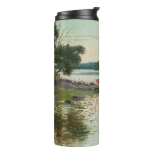 Garrafa Térmica Tumbler da arte da opinião do lago Keinänen