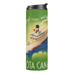 Garrafa Térmica Tumbler das viagens vintage da suecia