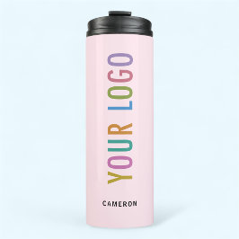 Garrafa Térmica Tumbler de Aço Inox Rosa Logo Marca Registrada 360