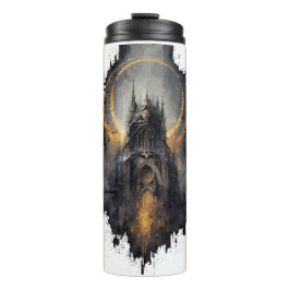 Garrafa Térmica Tumbler de Arquitetura Gótica da Lua Dourada