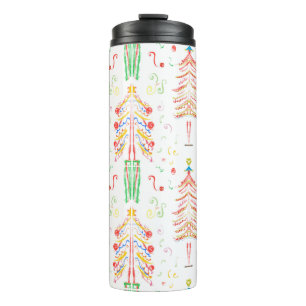 Garrafa Térmica Tumbler de árvore de Natal bagunçado