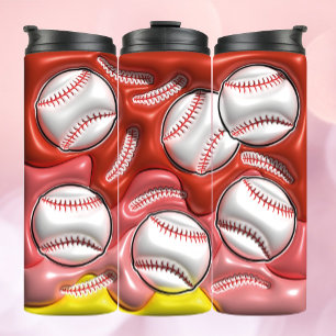 Garrafa Térmica Tumbler de Baseball com Efeito Inflado 3D