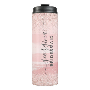 Garrafa Térmica Tumbler de Bridesmaid Rosa Personalizado