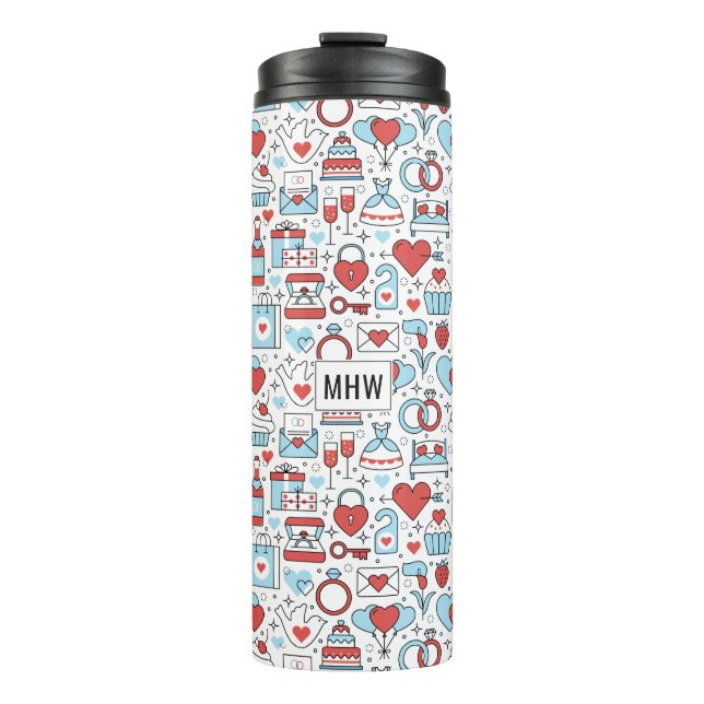 Garrafa Térmica Tumbler de monograma personalizado de Ícones de Ca (Frente)
