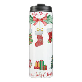 Garrafa Térmica Tumbler de Natal Personalizado - Meias Festivas