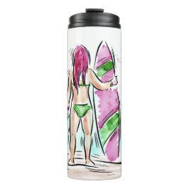 Garrafa Térmica Tumbler de Nome Personalizado da Surfer Girl
