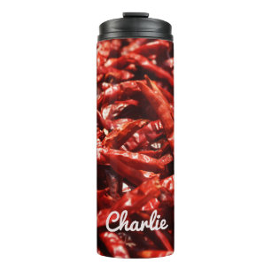 Garrafa Térmica Tumbler de nome personalizado de pimentões quentes