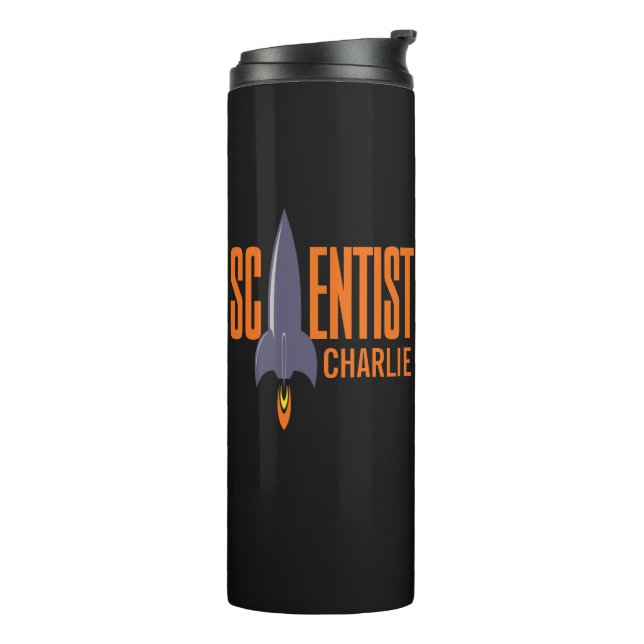Garrafa Térmica Tumbler de nome personalizado do Rocket Scientist (Giro à esquerda)